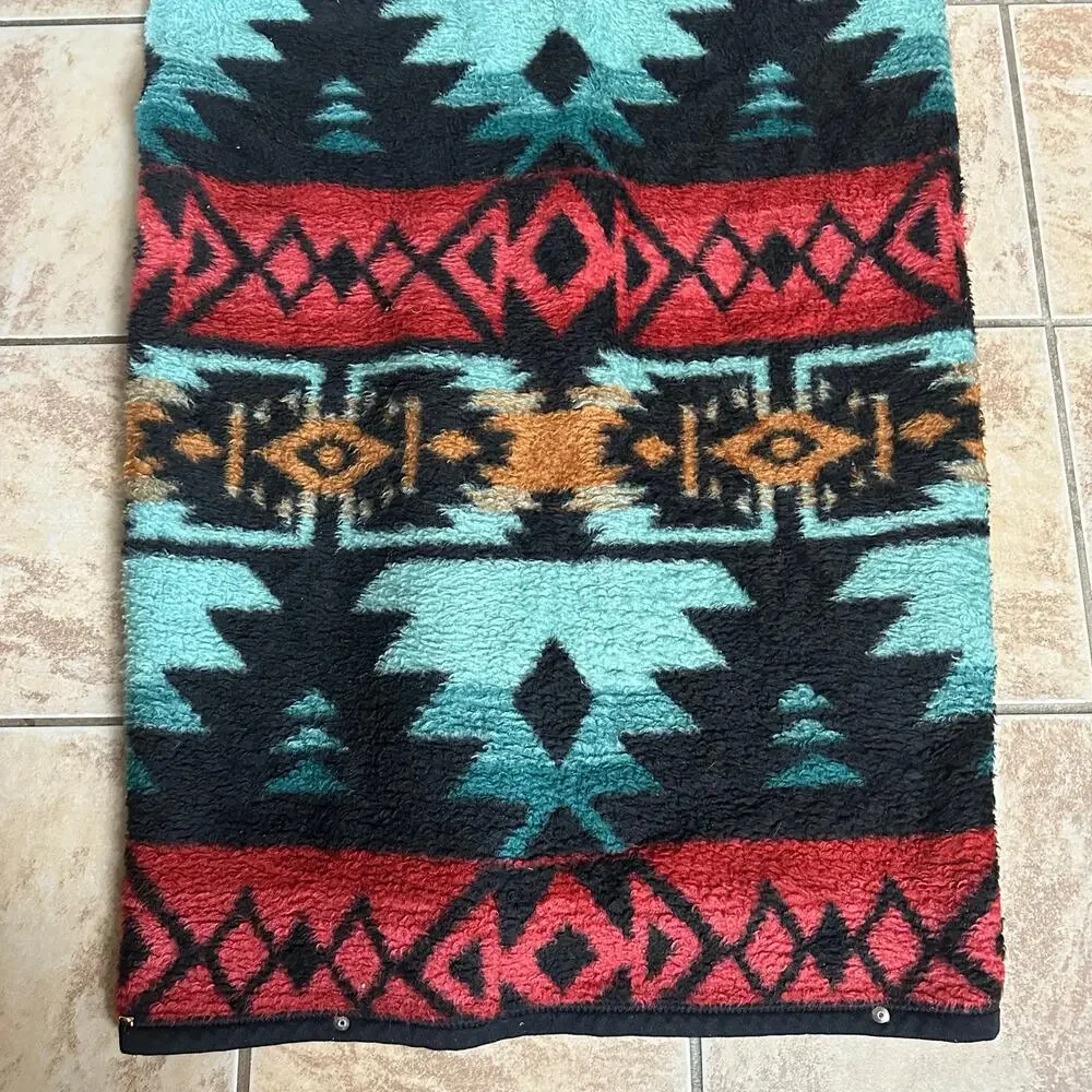 BIEDERLACK Aztec‎ Southwest Cuddle Wrap Stadium Blanket Snap Zip USA Made
